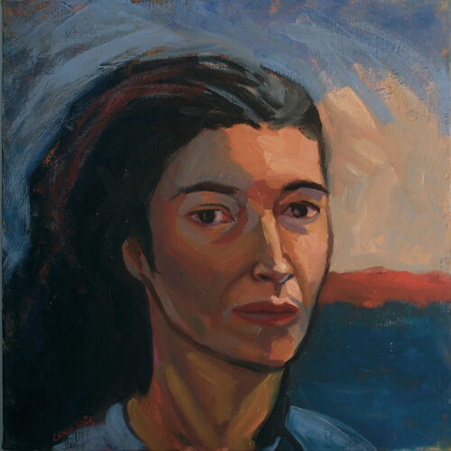 Hélène cheveux noirs portrait de femme expressionniste avec cheveux noirs hélène courtois redouté peintre