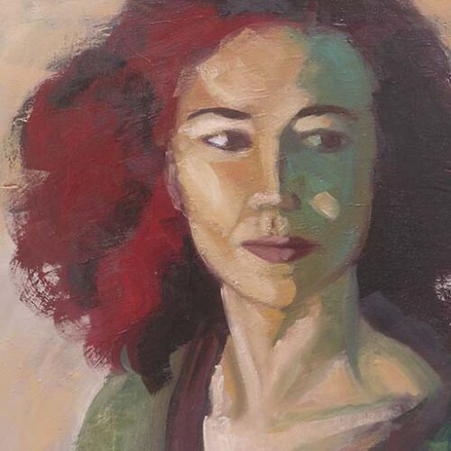 Hélène cheveux rouges Peinture femme cheveux rouges