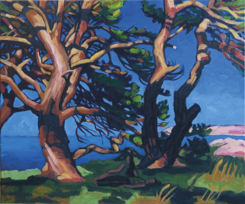 Sables d'or Les pins Peintures arbres en bord de mer à Sables d'or Les pins